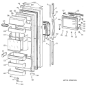 FRESH FOOD DOOR Diagram and Parts List for TFG28PFCGBB  General Electric Refrigerator