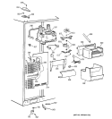 FREEZER SECTION Diagram and Parts List for TPX24BIBGBB  General Electric Refrigerator
