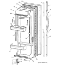 FRESH FOOD DOOR Diagram and Parts List for TFX25PRBGWW  General Electric Refrigerator