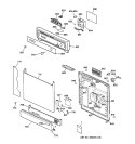 ESCUTCHEON & DOOR ASSEMBLY Diagram and Parts List for GSD3130C07WW  General Electric Dishwasher