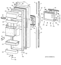 FRESH FOOD DOOR Diagram and Parts List for TFG30PFCGBB  General Electric Refrigerator