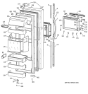FRESH FOOD DOOR Diagram and Parts List for TFM28PFBGAA  General Electric Refrigerator