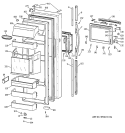 FRESH FOOD DOOR Diagram and Parts List for TPG24PFCGWW  General Electric Refrigerator