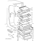 FRESH FOOD SHELVES Diagram and Parts List for TPG21BRCGWW  General Electric Refrigerator