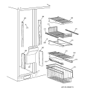 FREEZER SHELVES Diagram and Parts List for TPG24PRCGBB  General Electric Refrigerator