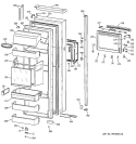 FRESH FOOD DOOR Diagram and Parts List for TPG24BFCGBB  General Electric Refrigerator