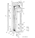 FREEZER DOOR Diagram and Parts List for TPJ24BIBGWW  General Electric Refrigerator