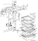 FRESH FOOD SECTION Diagram and Parts List for TFK25ZACGAA  General Electric Refrigerator