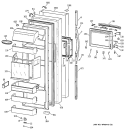 FRESH FOOD DOOR Diagram and Parts List for TPS24PBBBBS  General Electric Refrigerator
