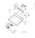 CONTROL PANEL & COOKTOP Diagram and Parts List for JBP61WB2WW  General Electric Range