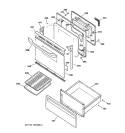 DOOR & DRAWER PARTS Diagram and Parts List for JBP61WB2WW  General Electric Range