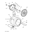 DRUM Diagram and Parts List for DNSR475GY1WW  General Electric Dryer