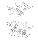 BACKSPLASH, BLOWER & MOTOR Diagram and Parts List for DHSR333GV1WB  General Electric Dryer