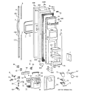 FREEZER DOOR Diagram and Parts List for TPG24PFCCBS  General Electric Refrigerator