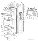 FRESH FOOD DOOR Diagram and Parts List for TPG24PFCCBS  General Electric Refrigerator