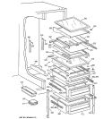 FRESH FOOD SHELVES Diagram and Parts List for TPG24PFCCBS  General Electric Refrigerator