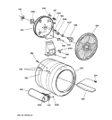 DRUM Diagram and Parts List for DPSF505GW2WW  General Electric Dryer