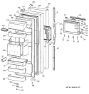 FRESH FOOD DOOR Diagram and Parts List for TPS24PBBEBS  General Electric Refrigerator