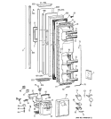 FREEZER DOOR Diagram and Parts List for TFB26PPDABB  General Electric Refrigerator