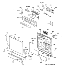 ESCUTCHEON & DOOR ASSEMBLY Diagram and Parts List for EDW2060F00SS  General Electric Dishwasher
