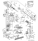 FREEZER SECTION Diagram and Parts List for TFB26SPDABS  General Electric Refrigerator