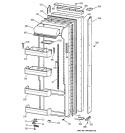 FRESH FOOD DOOR Diagram and Parts List for TPG21KRCEWS  General Electric Refrigerator