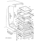 FRESH FOOD SHELVES Diagram and Parts List for TPG24BRCCBS  General Electric Refrigerator