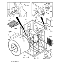 CABINET & DRUM Diagram and Parts List for DSXH43EV1WW  General Electric Dryer