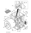 CABINET & DRUM Diagram and Parts List for DSXH43GV1WW  General Electric Dryer