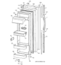 FRESH FOOD DOOR Diagram and Parts List for TPG24PRCGBS  General Electric Refrigerator