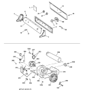 BACKSPLASH, BLOWER & DRIVE ASSEMBLY Diagram and Parts List for DCXR453EV1WW  General Electric Dryer