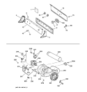 BACKSPLASH, BLOWER & DRIVE ASSEMBLY Diagram and Parts List for DBXR453EV1WW  General Electric Dryer