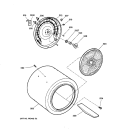 DRUM Diagram and Parts List for DBXR453EV1WW  General Electric Dryer