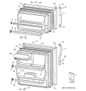 DOORS Diagram and Parts List for TBZ16NACKRWW  General Electric Refrigerator
