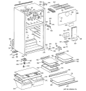 CABINET Diagram and Parts List for TBZ16NACKRWW  General Electric Refrigerator