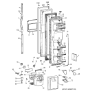 FREEZER DOOR Diagram and Parts List for TFS25PPBGBS  General Electric Refrigerator