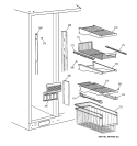 FREEZER SHELVES Diagram and Parts List for TFS28PBBGBS  General Electric Refrigerator
