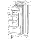 FRESH FOOD DOOR Diagram and Parts List for TPG21KRCGWS  General Electric Refrigerator