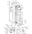 FREEZER DOOR Diagram and Parts List for TPG24BRDABS  General Electric Refrigerator