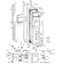 FREEZER DOOR Diagram and Parts List for TPG24PFDABS  General Electric Refrigerator