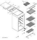 CAINET Diagram and Parts List for TAX4ANXEWN  General Electric Refrigerator