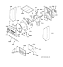 DRYER CABINET, DRUM & HEATER Diagram and Parts List for WSM2780WAWWW  General Electric Washer Dryer Combo