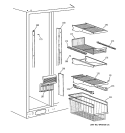FREEZER SHELVES Diagram and Parts List for TFG28PFCEBS  General Electric Refrigerator