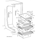 FRESH FOOD SHELVES Diagram and Parts List for ERS2026DACC  General Electric Refrigerator