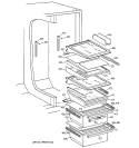 FRESH FOOD SHELVES Diagram and Parts List for TFX22ZPDACC  General Electric Refrigerator