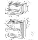 DOORS Diagram and Parts List for TBX14GADGRWW  General Electric Refrigerator