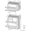 DOORS Diagram and Parts List for TBX18LYDGRWW  General Electric Refrigerator
