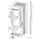 FRESH FOOD DOOR Diagram and Parts List for TFX25GRCGWW  General Electric Refrigerator