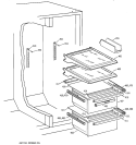 FRESH FOOD SHELVES Diagram and Parts List for TFX25GRCGWW  General Electric Refrigerator