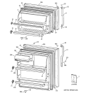 DOORS Diagram and Parts List for TBX18BADGRAA  General Electric Refrigerator